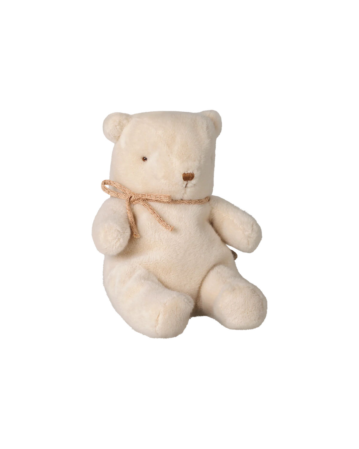 Teddybär Small - Off-White mit Schleife
