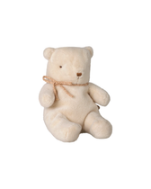 Teddybär Small - Off-White mit Schleife