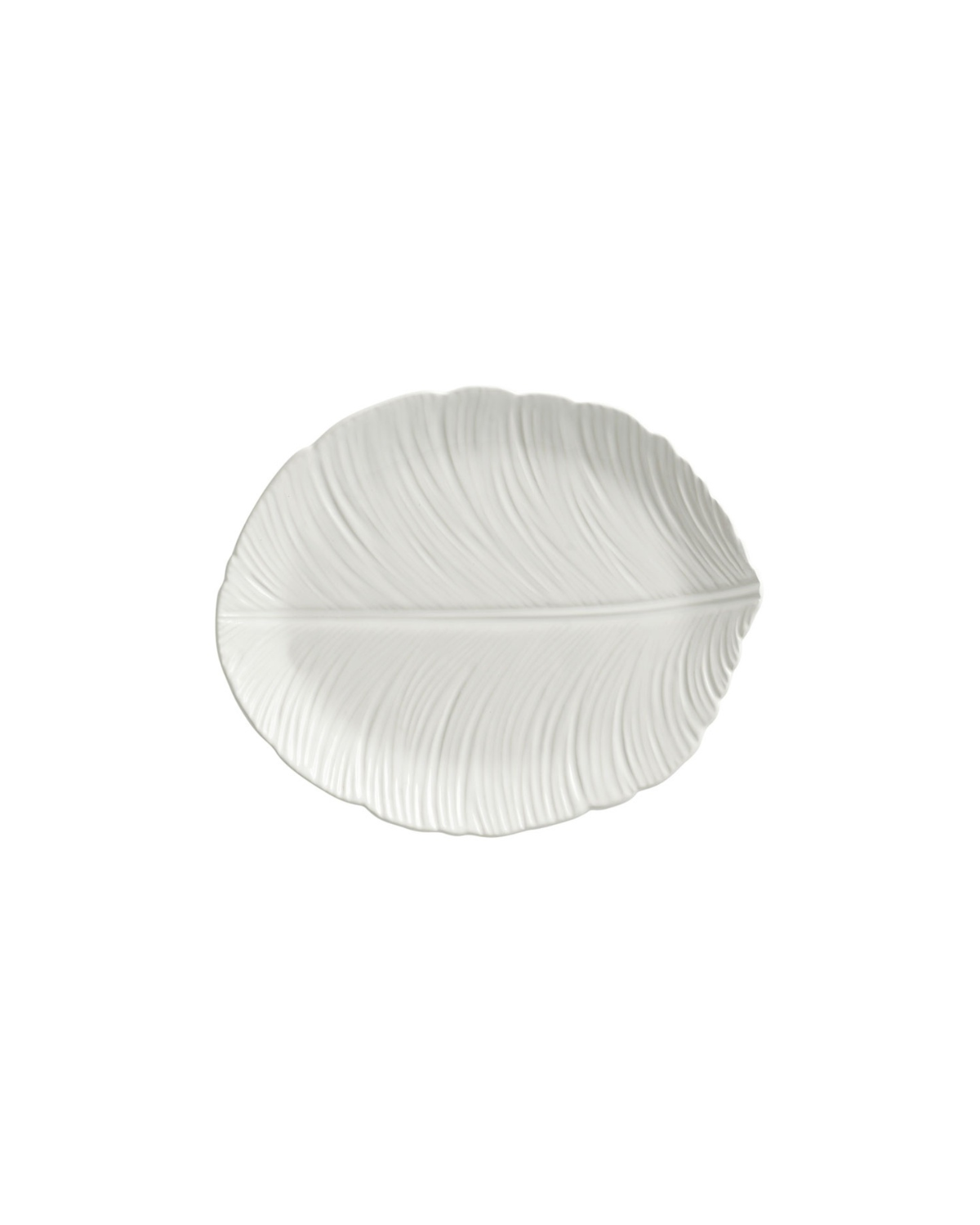Kuchenteller PURE LEAF - Weiß (18 x 22 cm)