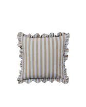 Kissenbezug Ina - Dusty Blue/Braun Gestreift (50 x 50 cm)