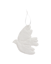 Stoff-Anhänger Vogel Broderie Anglaise - Weiß