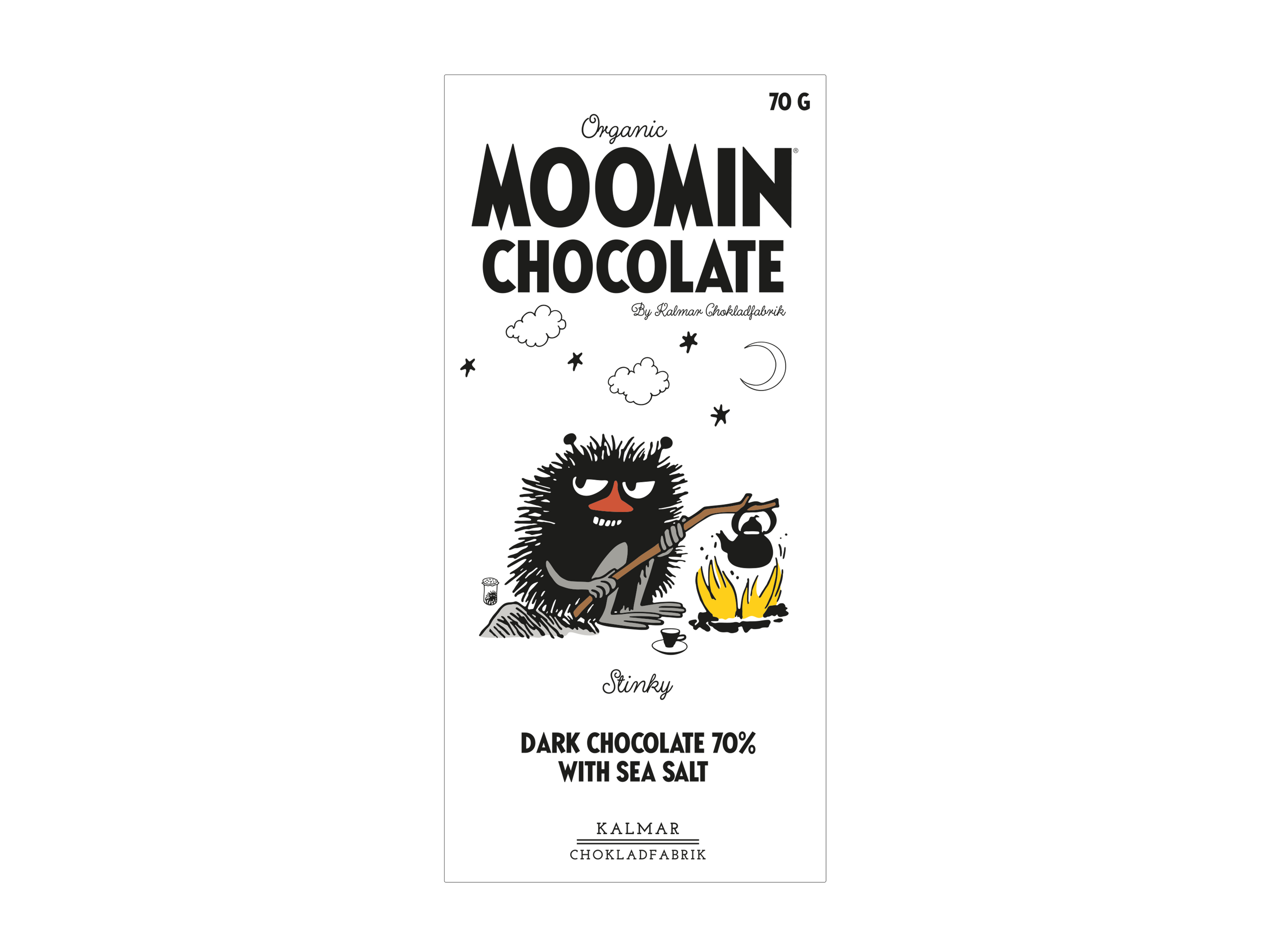 Mumin Schokolade Stinky – Zartbitterschokolade mit Meersalz 70 g