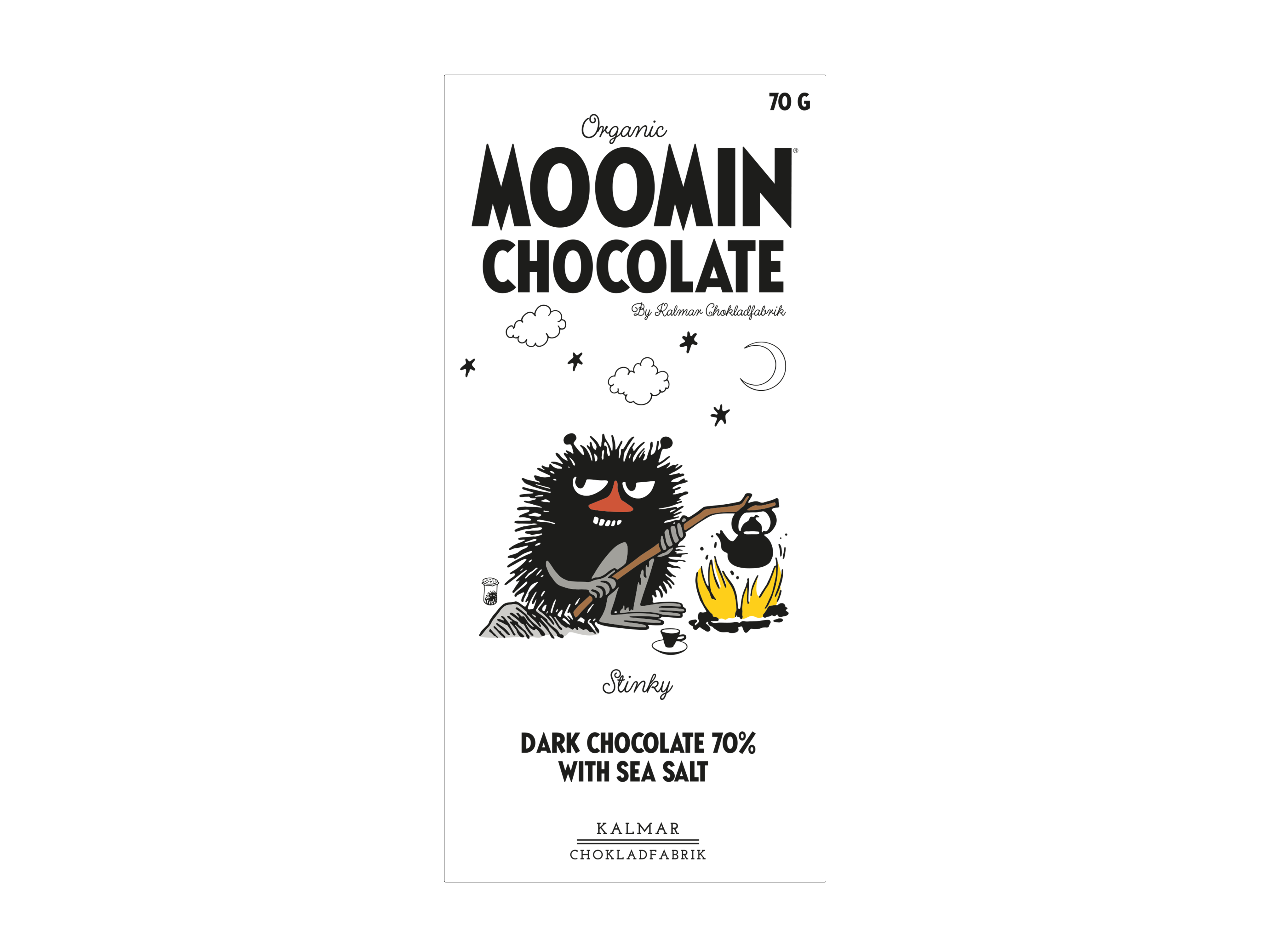 Mumin Schokolade Stinky – Zartbitterschokolade mit Meersalz 70 g