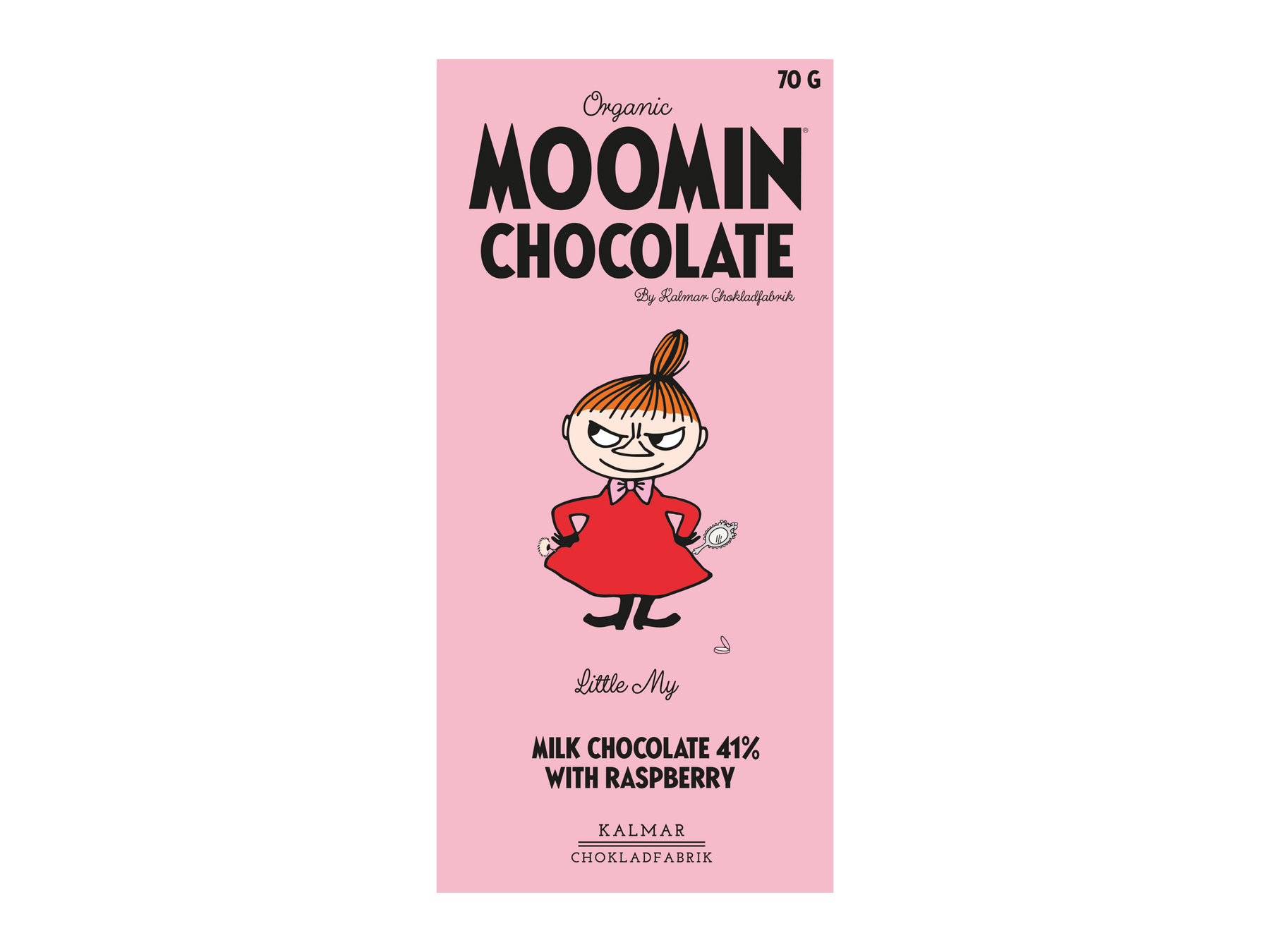 Mumin-Schokolade Little My – Vollmilchschokolade mit Himbeeren 70 g