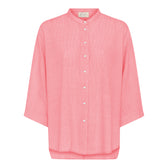 Bluse Seoul - Hot Coral Stripe / Koralle Gestreift