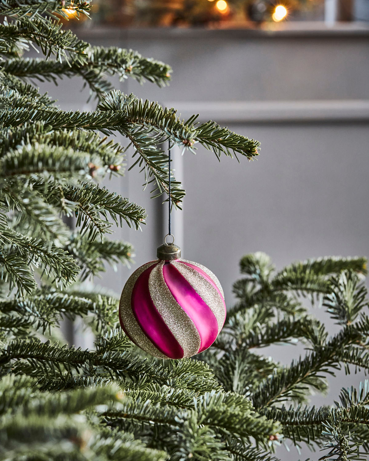 Weihnachtskugel Chun - pink/gold 4er Set