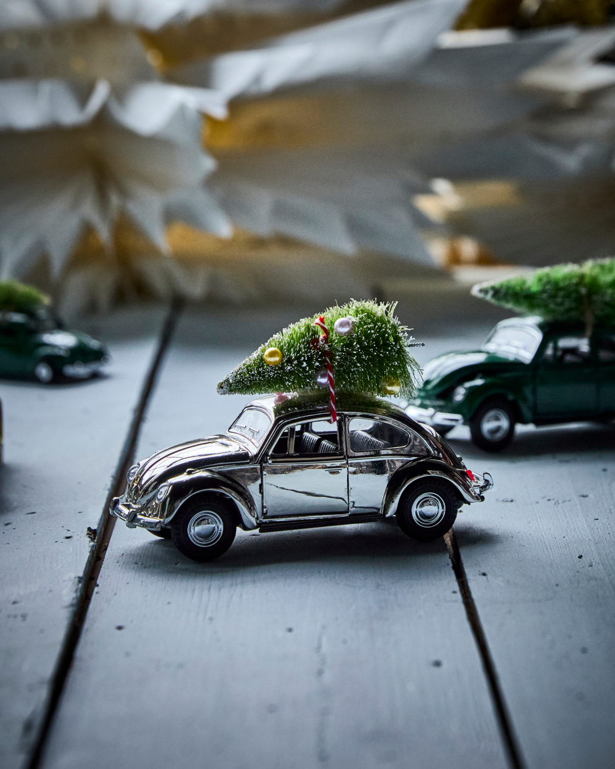 Xmas Car Silber - M