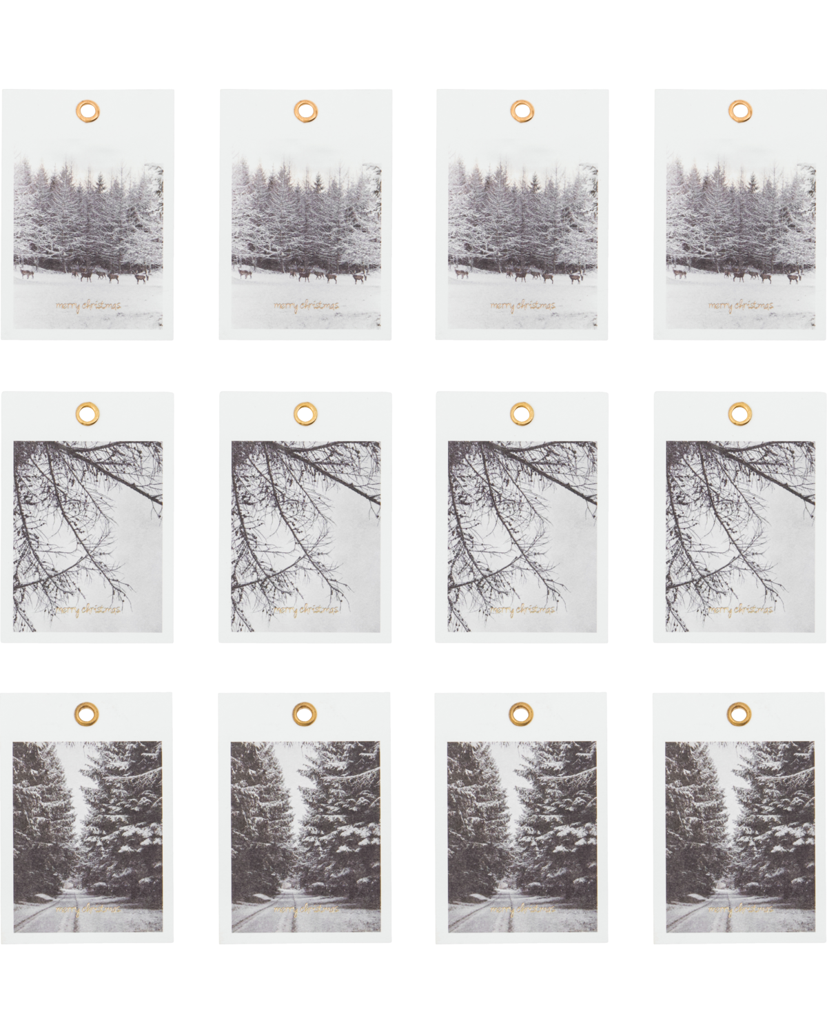Geschenkanhänger Winter - 12er Set