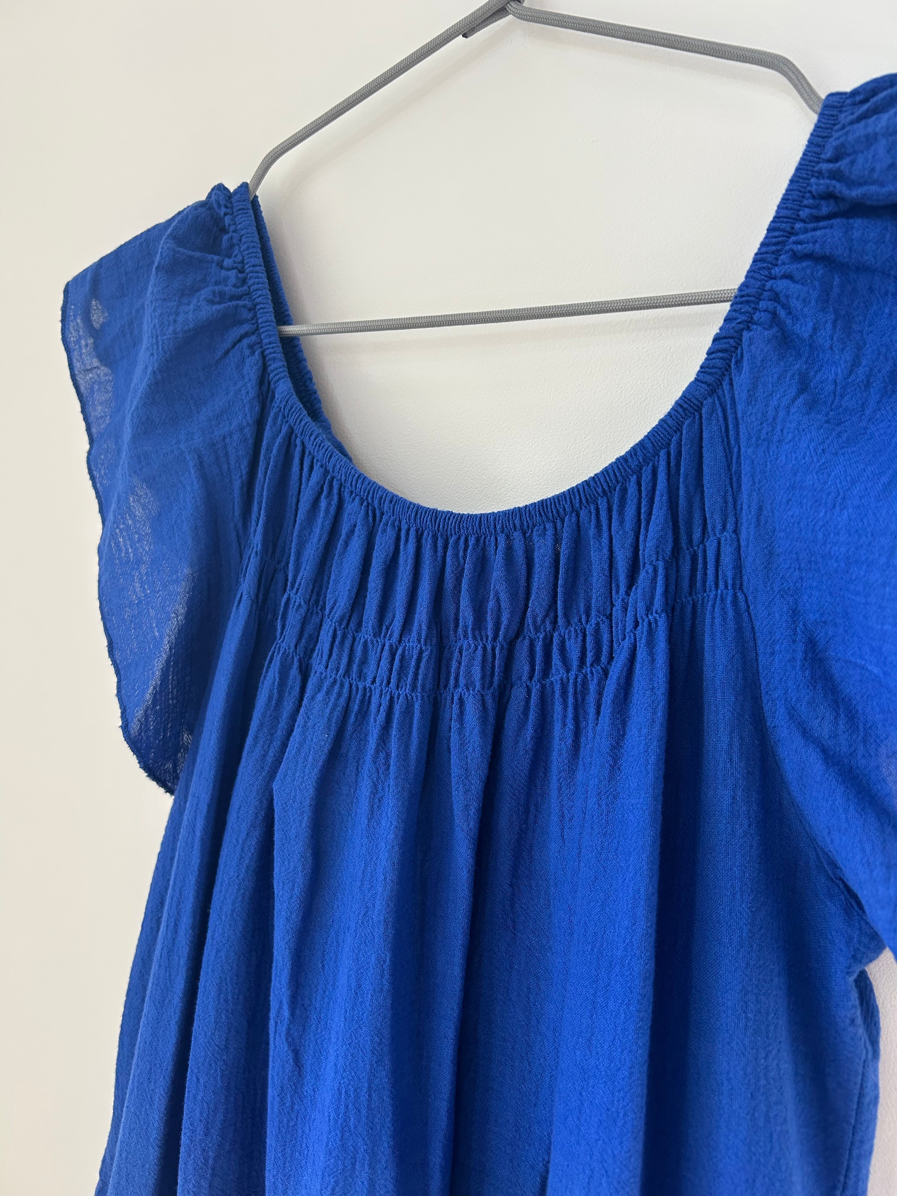 Sommerkleid aus Musselin - azurblau