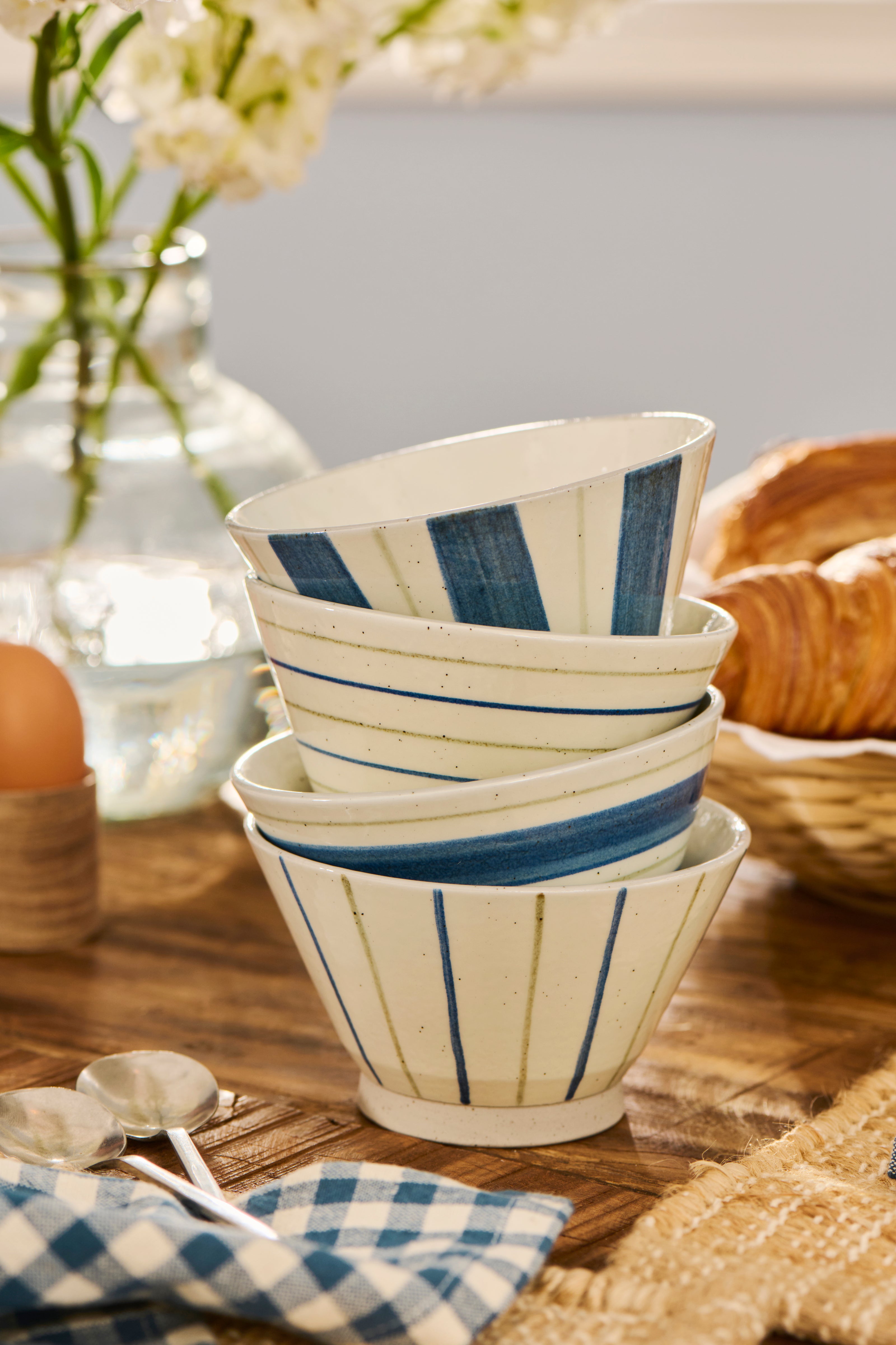 Schalen mit Streifen 4er Set