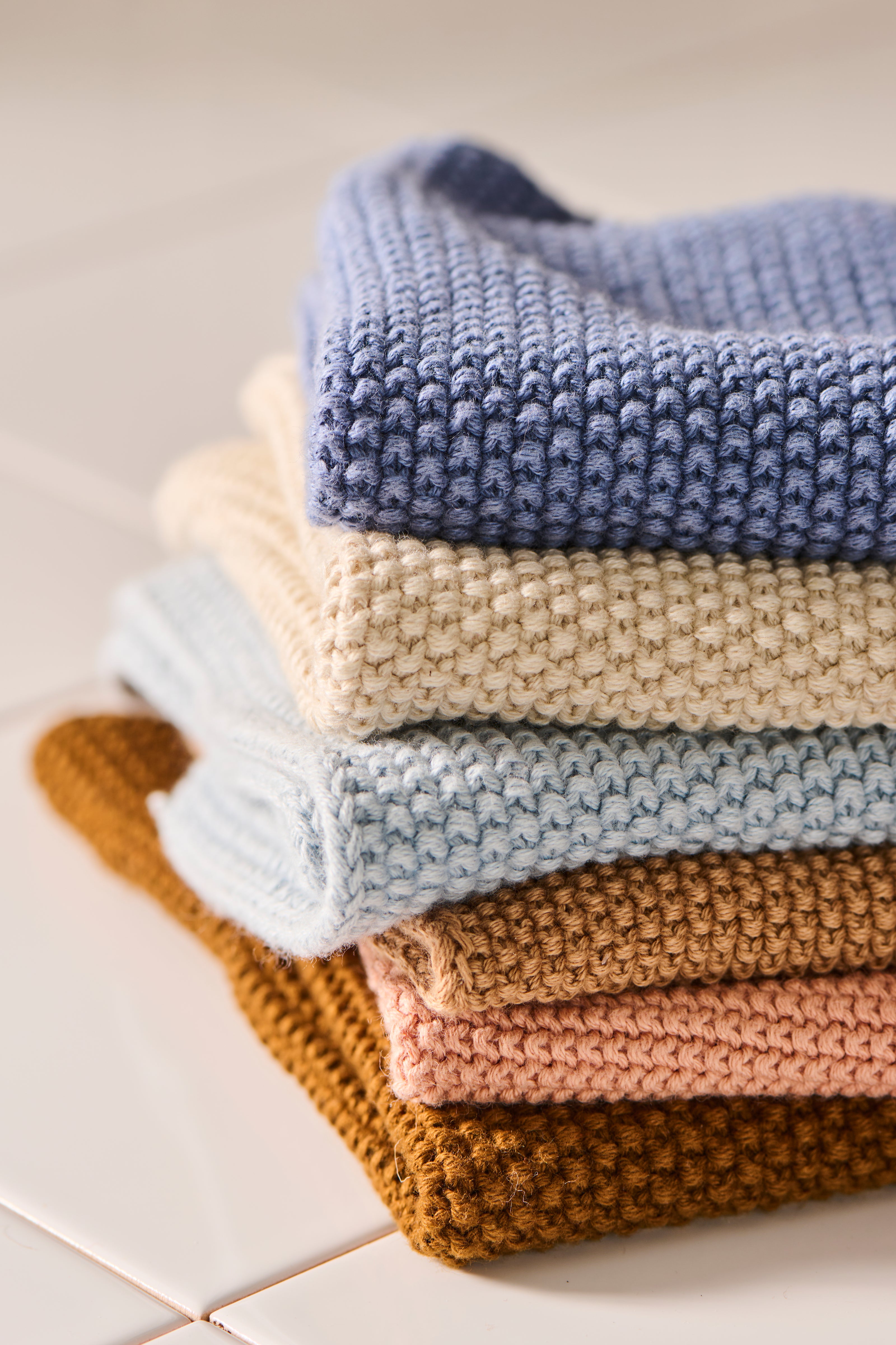 Spüllappen gestrickt - latte