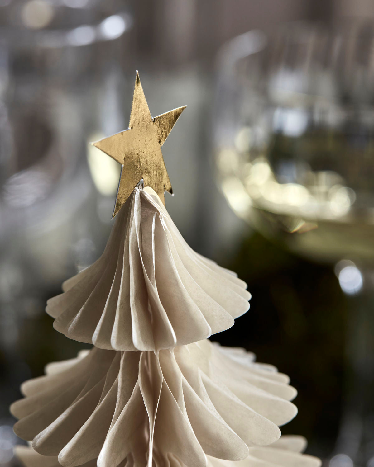 Weihnachtsbaum aus Papier weiss - 3er Set