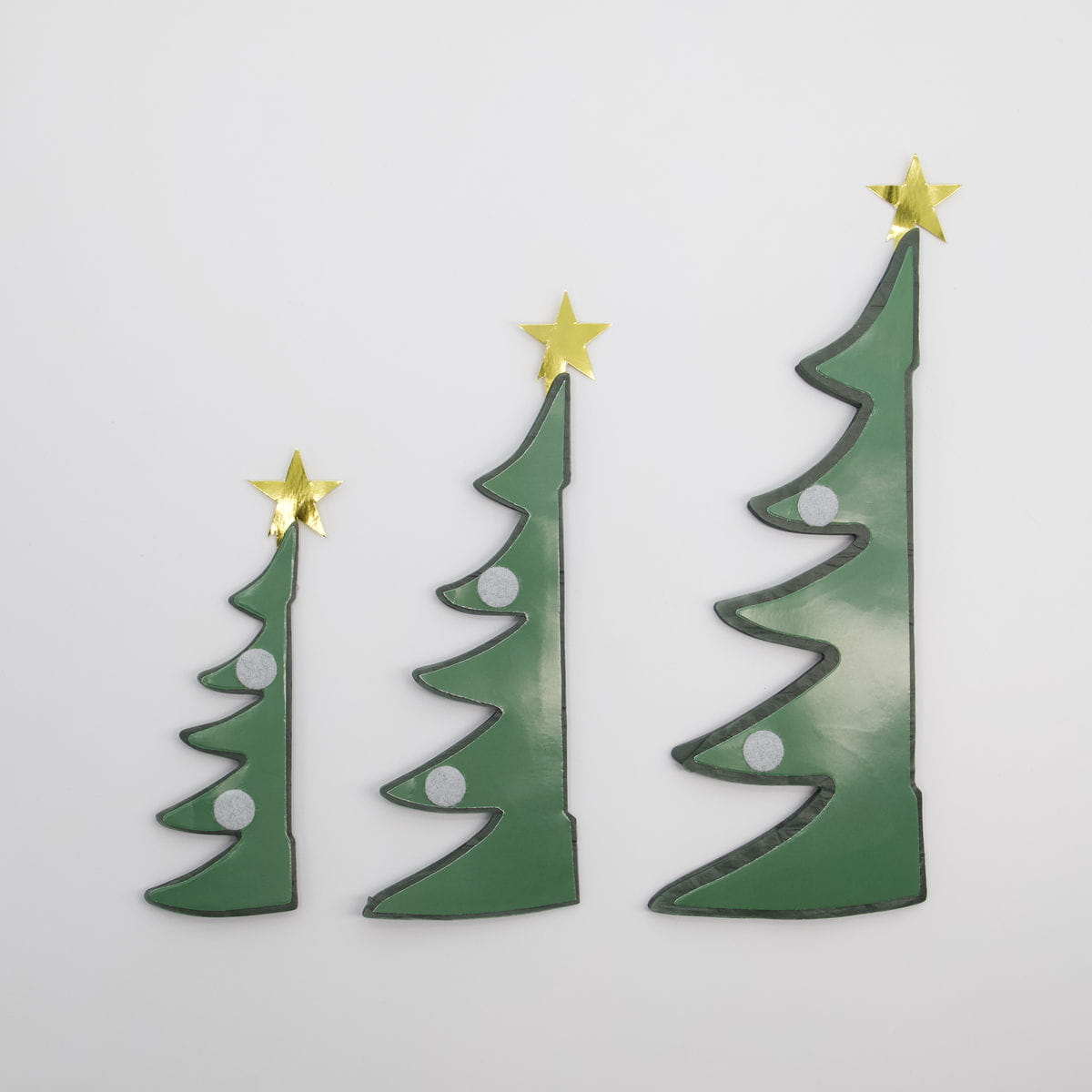 Weihnachtsbaum aus Papier grün - 3er Set