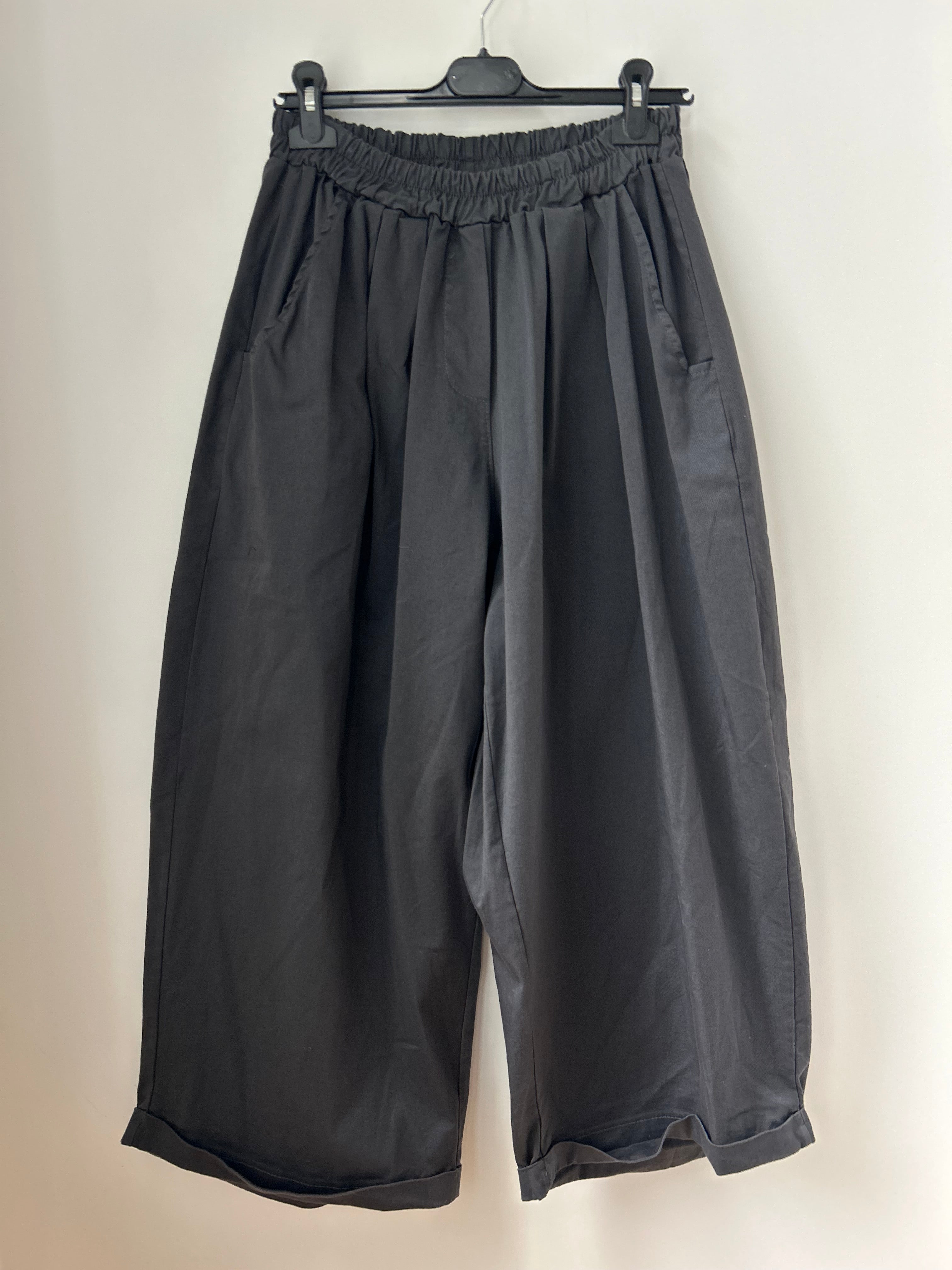 Warme Culotte Palazzo-Hose - dunkelgrau