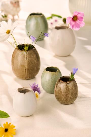 Minivase eiförmig groß - creme