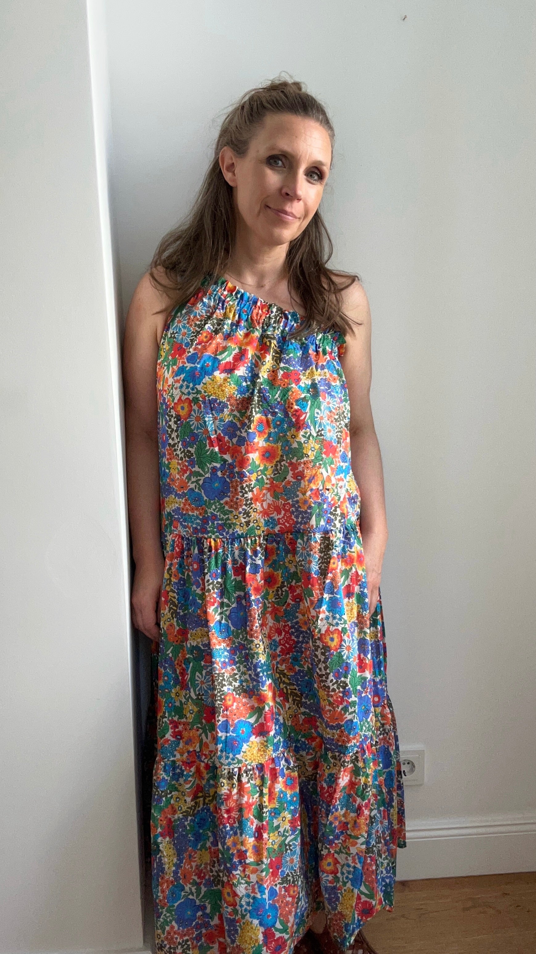 One Shoulderkleid - Blümchen bunt