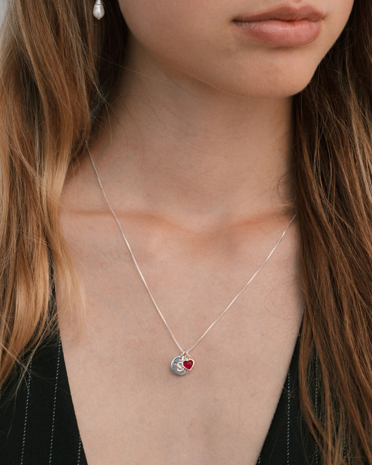 Anhänger Beloved Heart Pink Quartz - silber