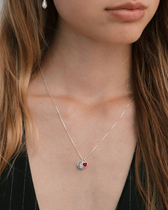 Anhänger Beloved Heart Pink Quartz - silber