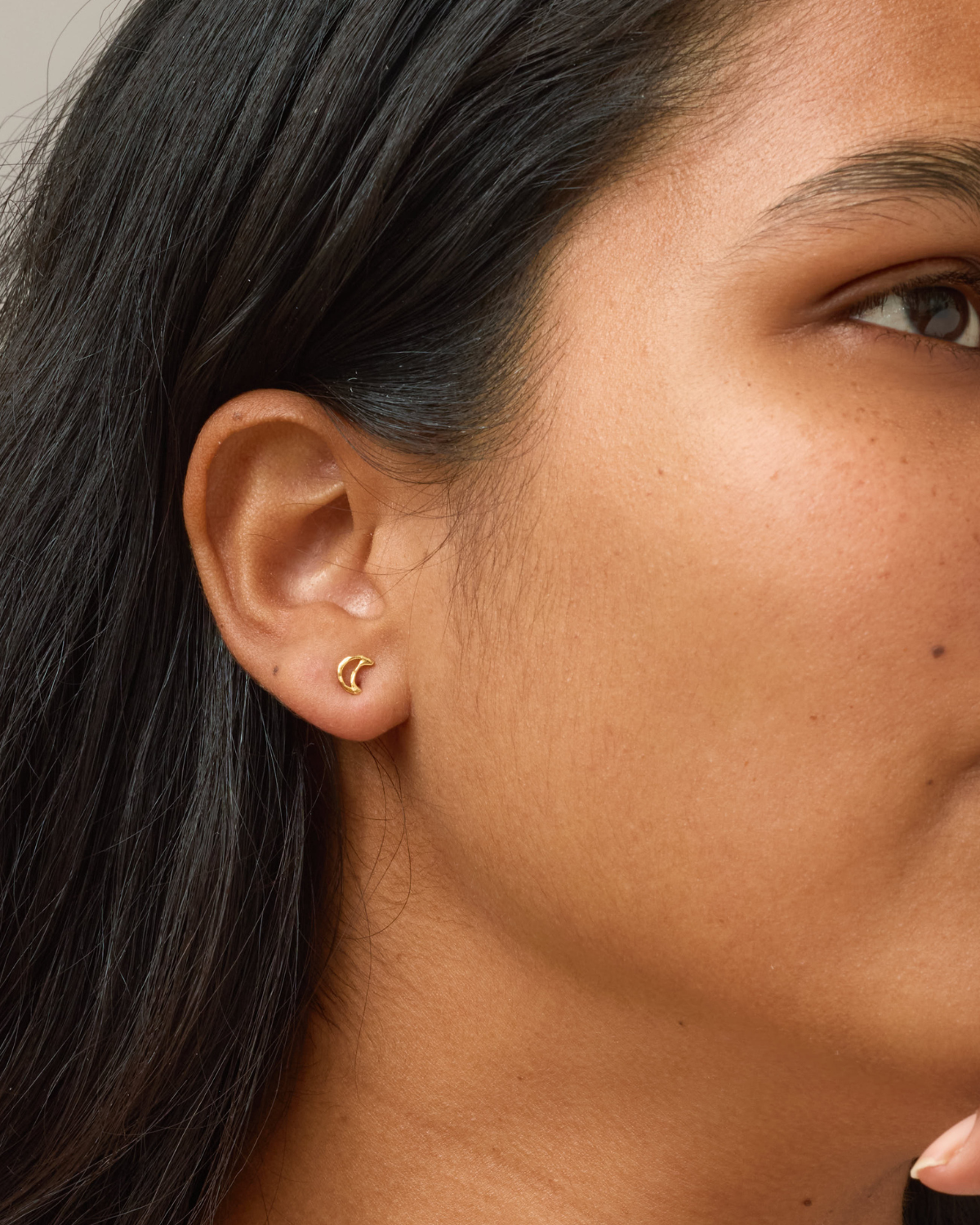 Studs Organic Moon - Gold
