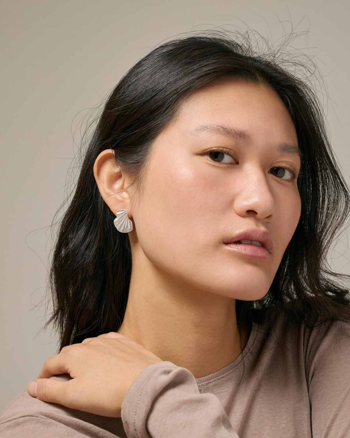 Ohrstecker Wave - silber