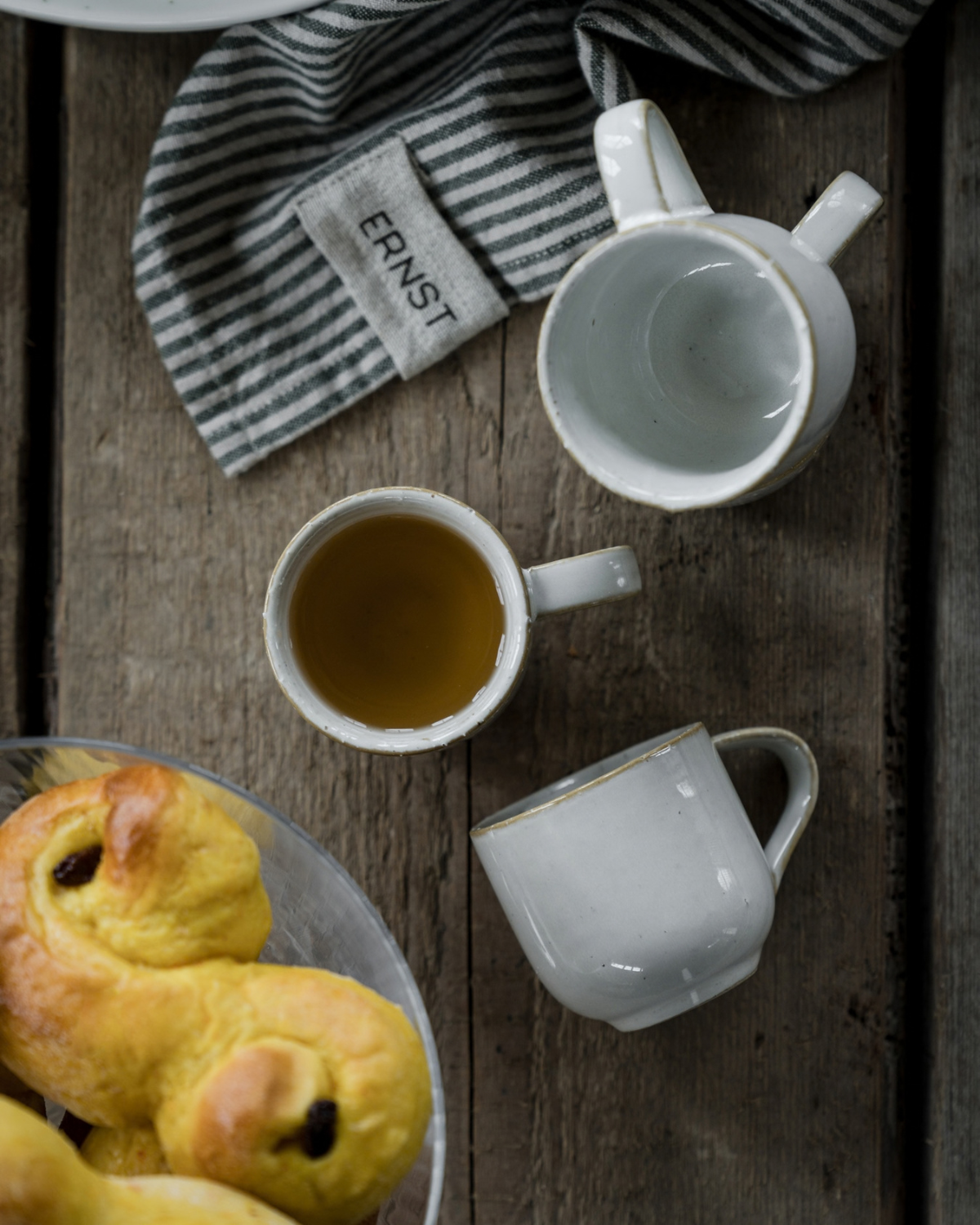 Glöggtasse aus Steingut - Naturweiß