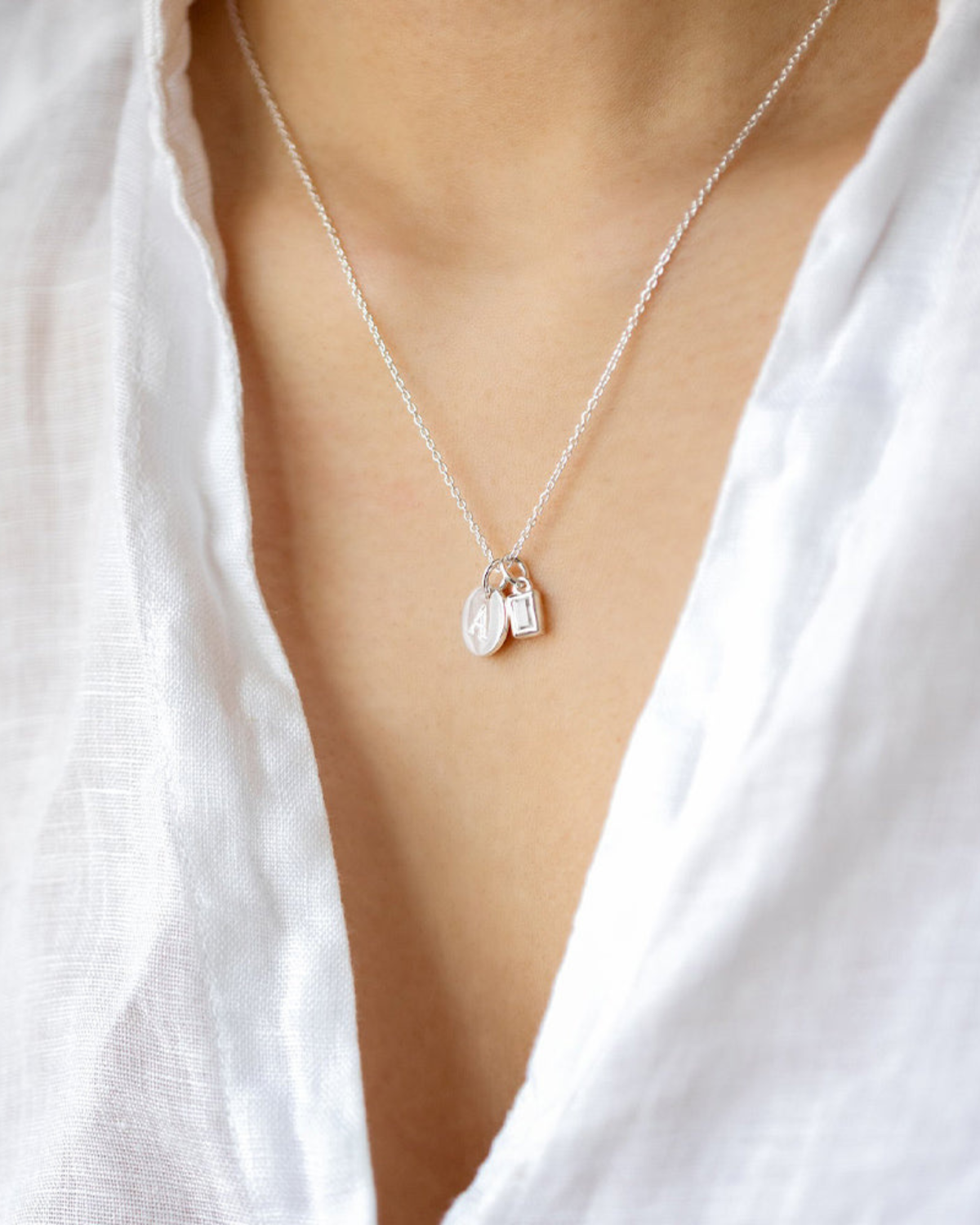 Anhänger Beloved Squared mit Bergkristall - silber