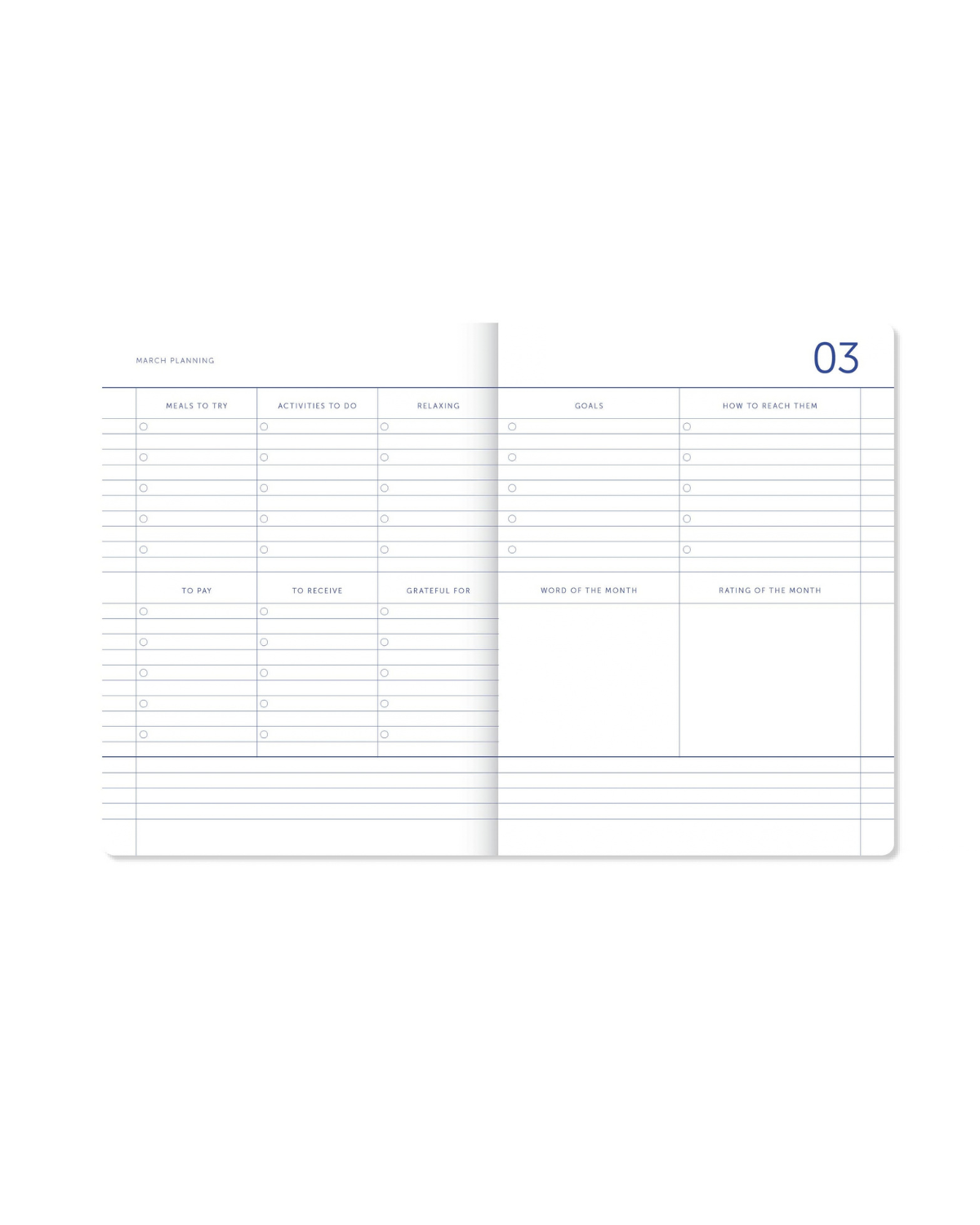 My Journal Planer 2027 - Kariert/Blau Vanille Schokolade