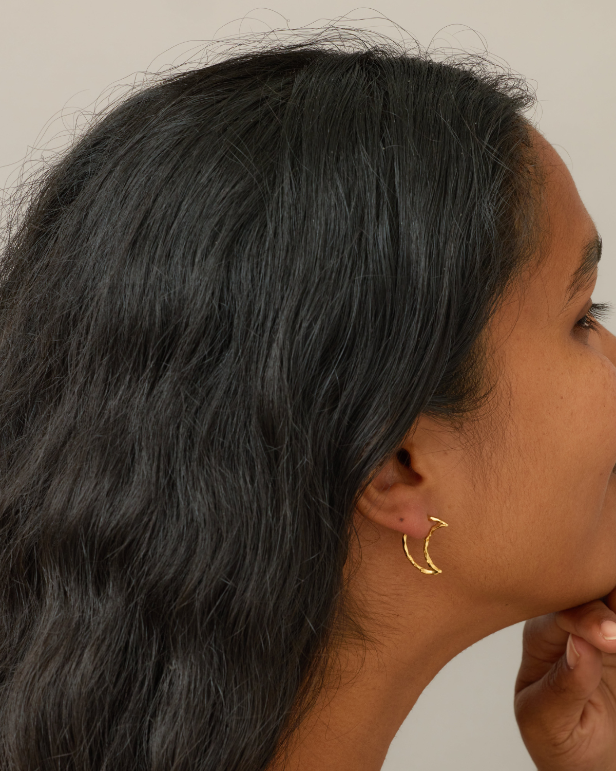 Hoops Organic Moon Medium - Gold