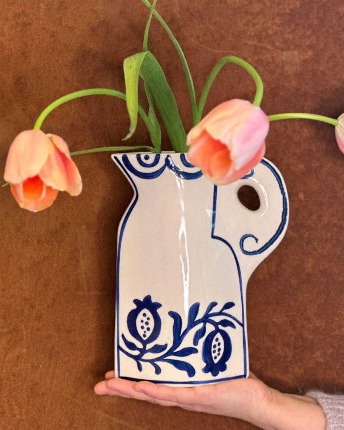 Vase Azure Pomegranate - Blau/Weiß