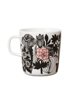 Große Tasse Oiva / Siirtolapuutarha - Schwarz / Weiß / Pink (400 ml)
