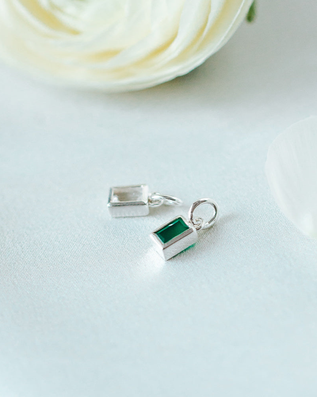 Anhänger Beloved Squared mit grünem Onyx - silber