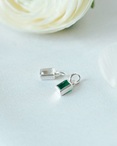 Anhänger Beloved Squared mit grünem Onyx - silber