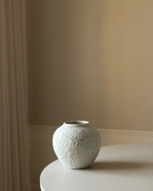 Vase SHORT VOLCANIC - Weiß (20 cm)
