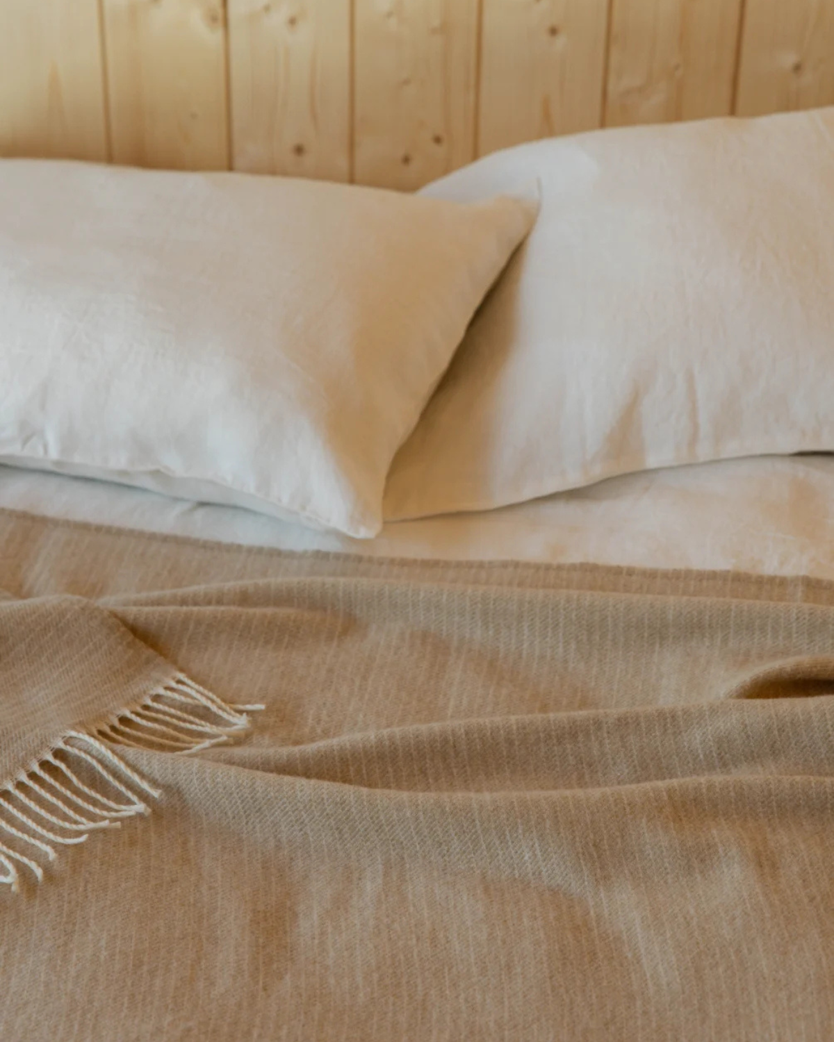Wolldecke Lepo - white-beige (135 x 180 cm)