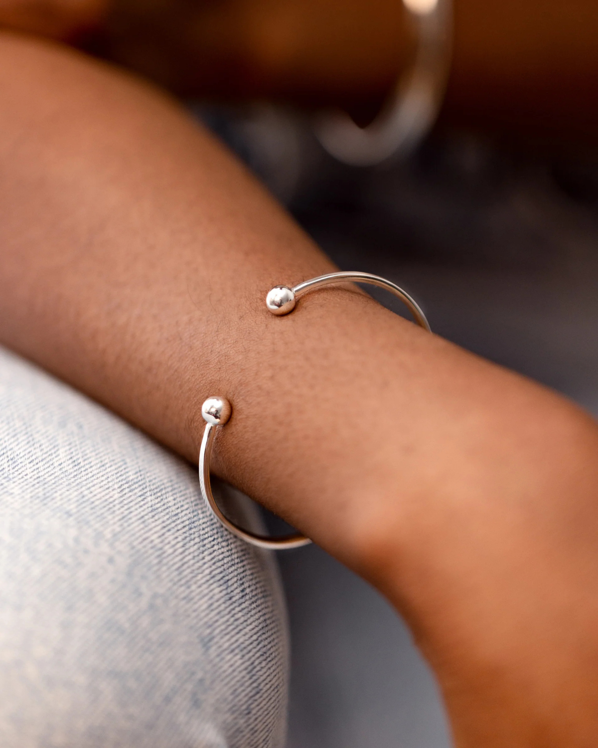 Armreif Strict Plain Bangle Ball - silber