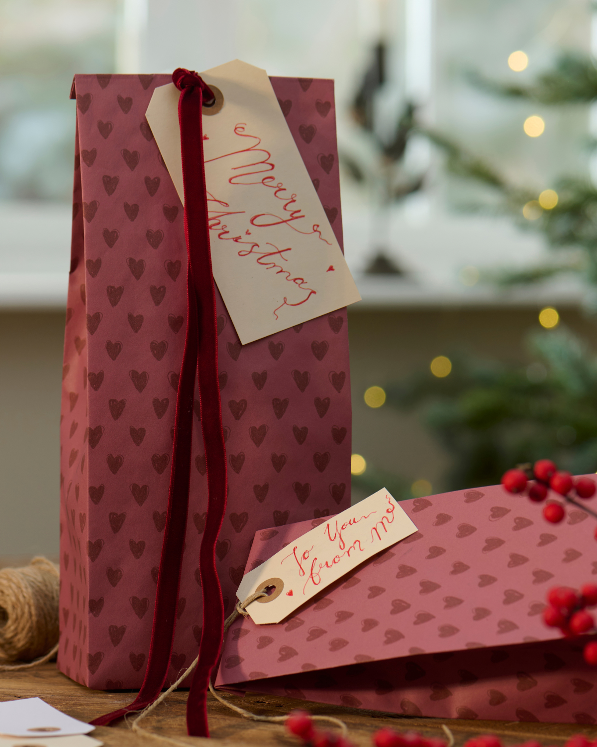 Geschenkanhänger aus Papier - Natur