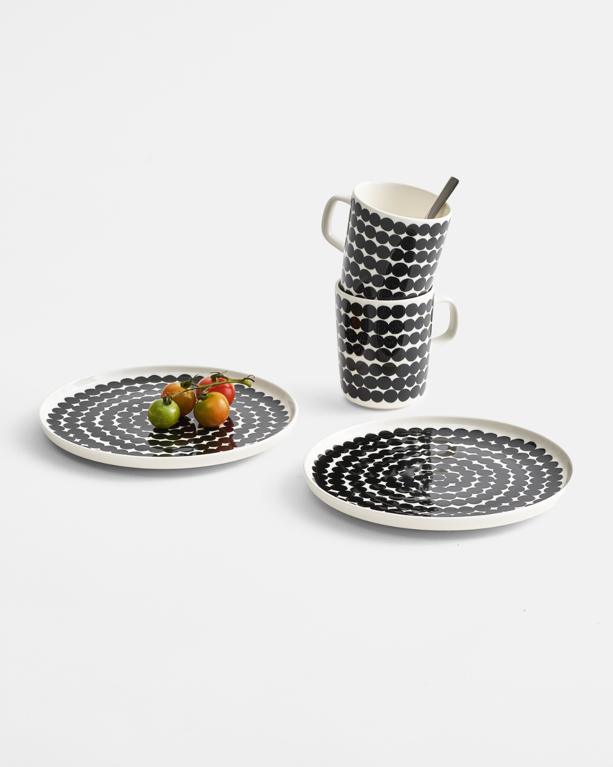 Teller Oiva / Siirtolapuutarha - Schwarz / Weiß (Ø 20 cm)