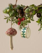 Pilz Ornament Winterblume - Rot