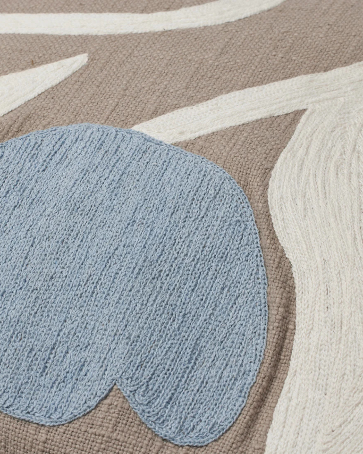 Kissenbezug Dora - Taupe/Hellblau (50 x 50 cm)