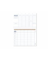 18-Monats-Familienplaner 2026–2027 – Blumenmuster Blau