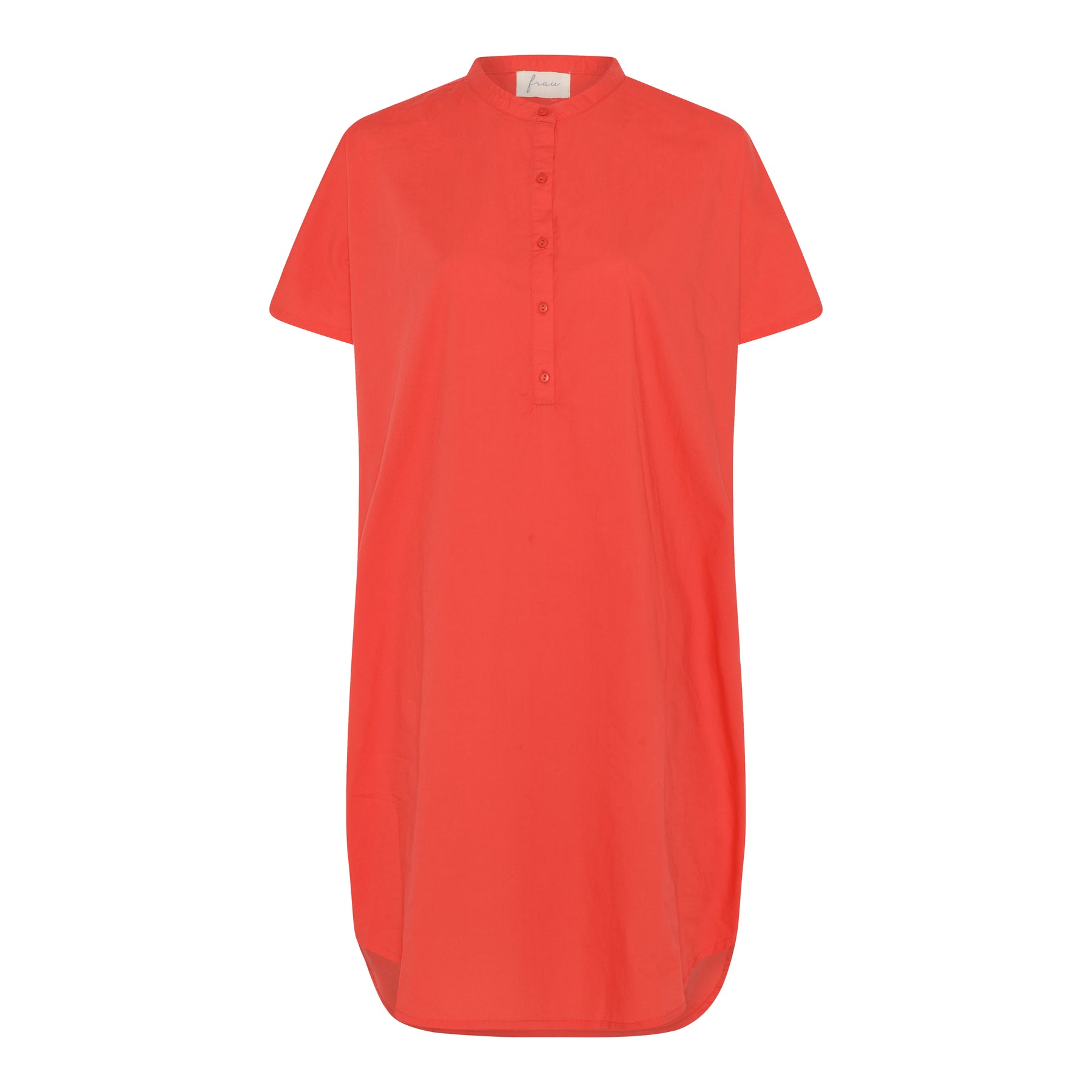 Kurzarm-Kleid Seoul - Hot Coral / Koralle