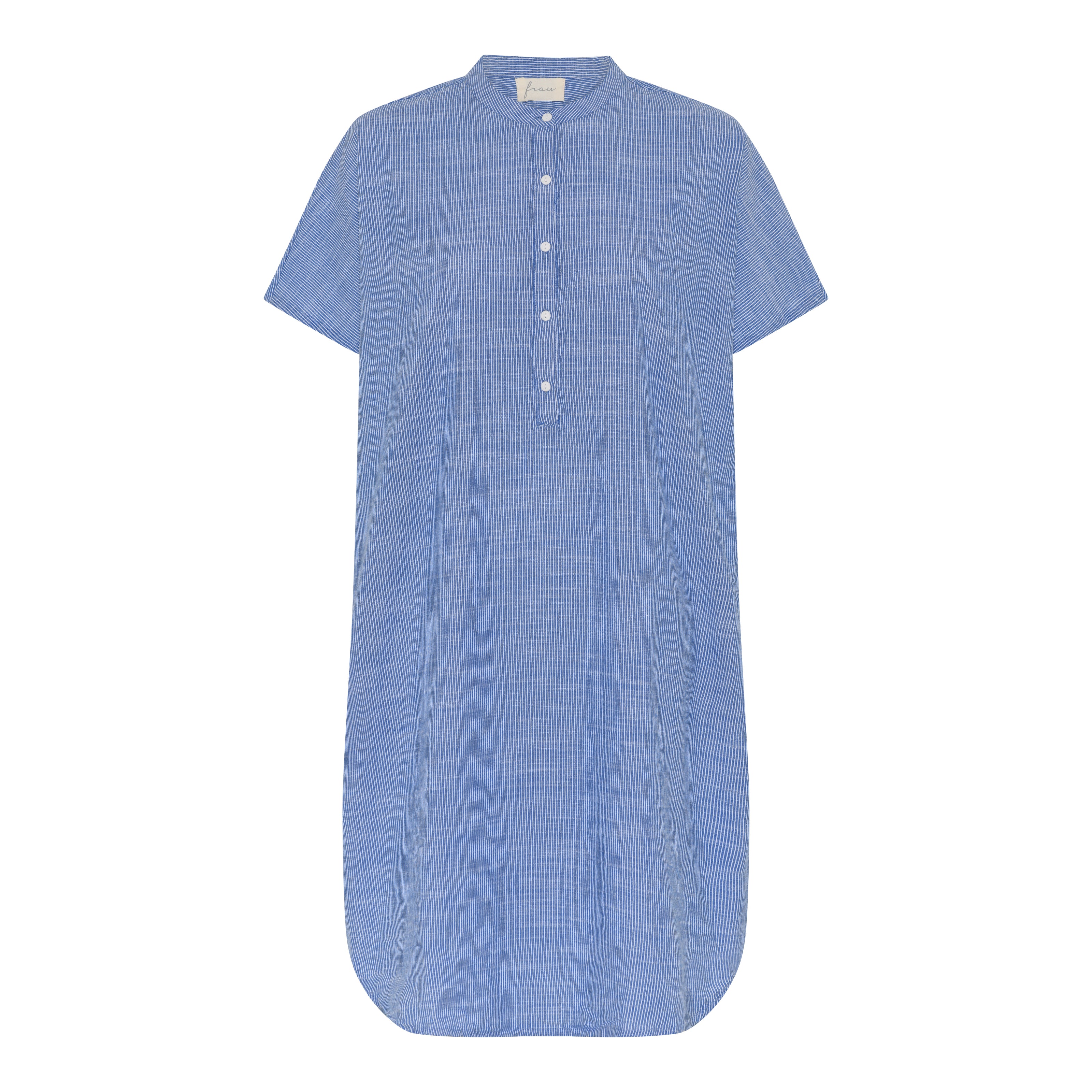 Kurzarm-Kleid Seoul - Medium Blue Stripe / Blau Gestreift