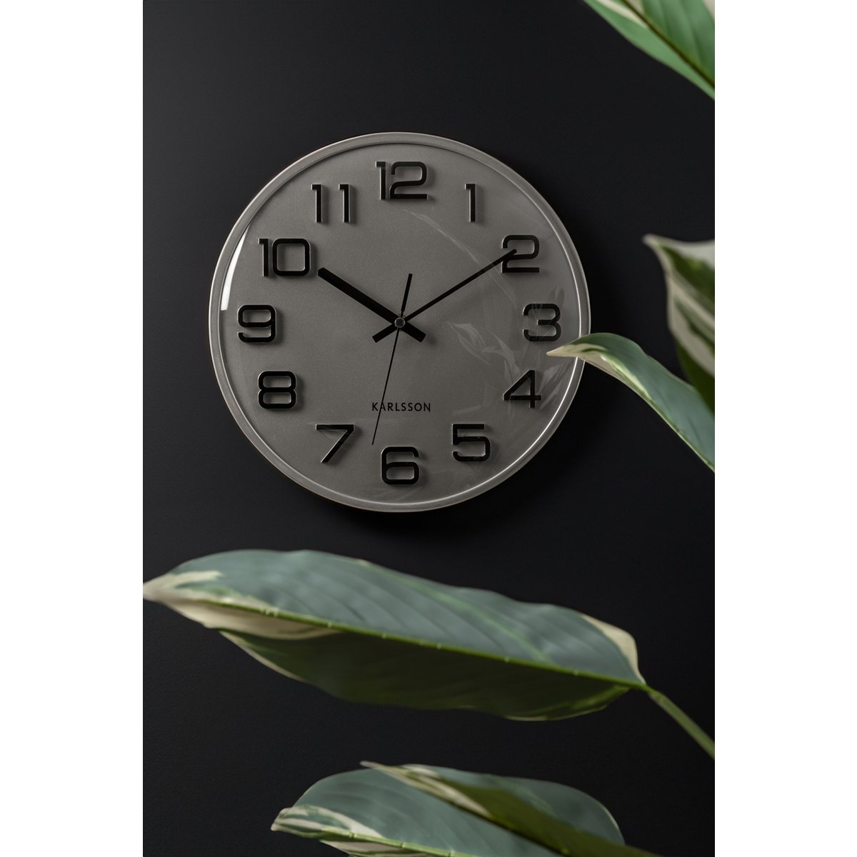 Wanduhr 3D-Zahlen - Silber