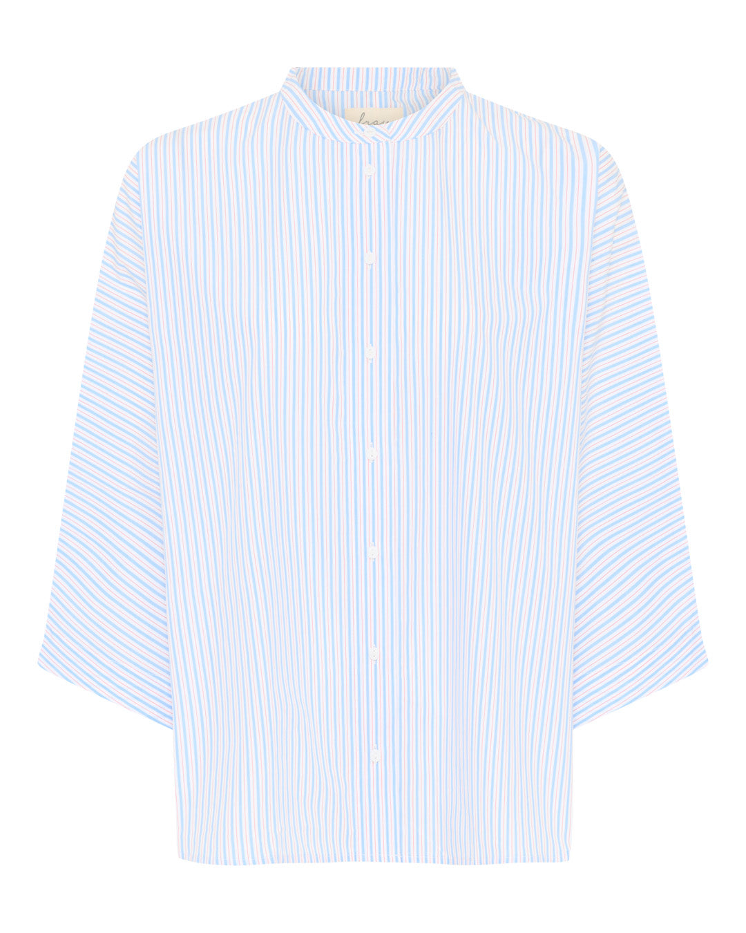 Bluse Seoul - Blue Cameo Stripe / Hellblau-Zartrot Gestreift