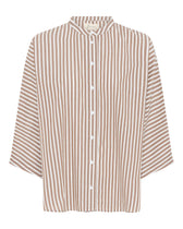 Bluse Seoul - Coffee Wide Stripe / Kaffee Gestreift