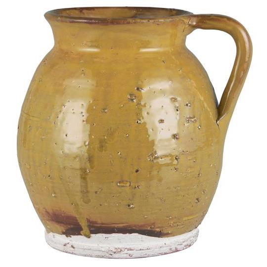 Vase mit Henkel - mustard