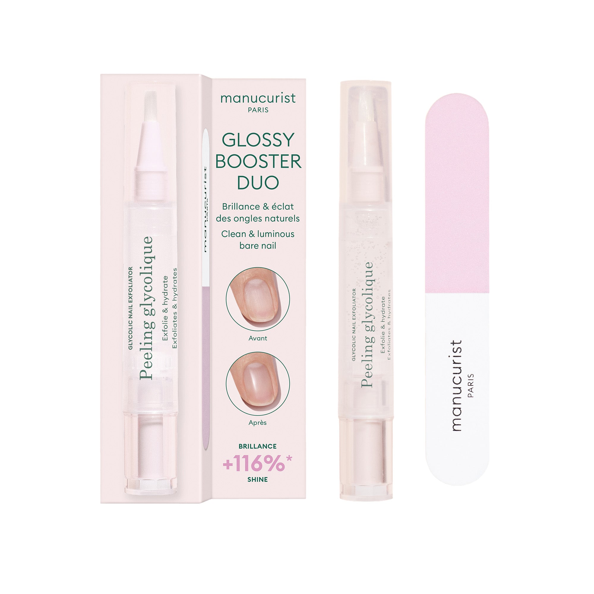 Nagelpeeling-Set - Glossy Booster Duo