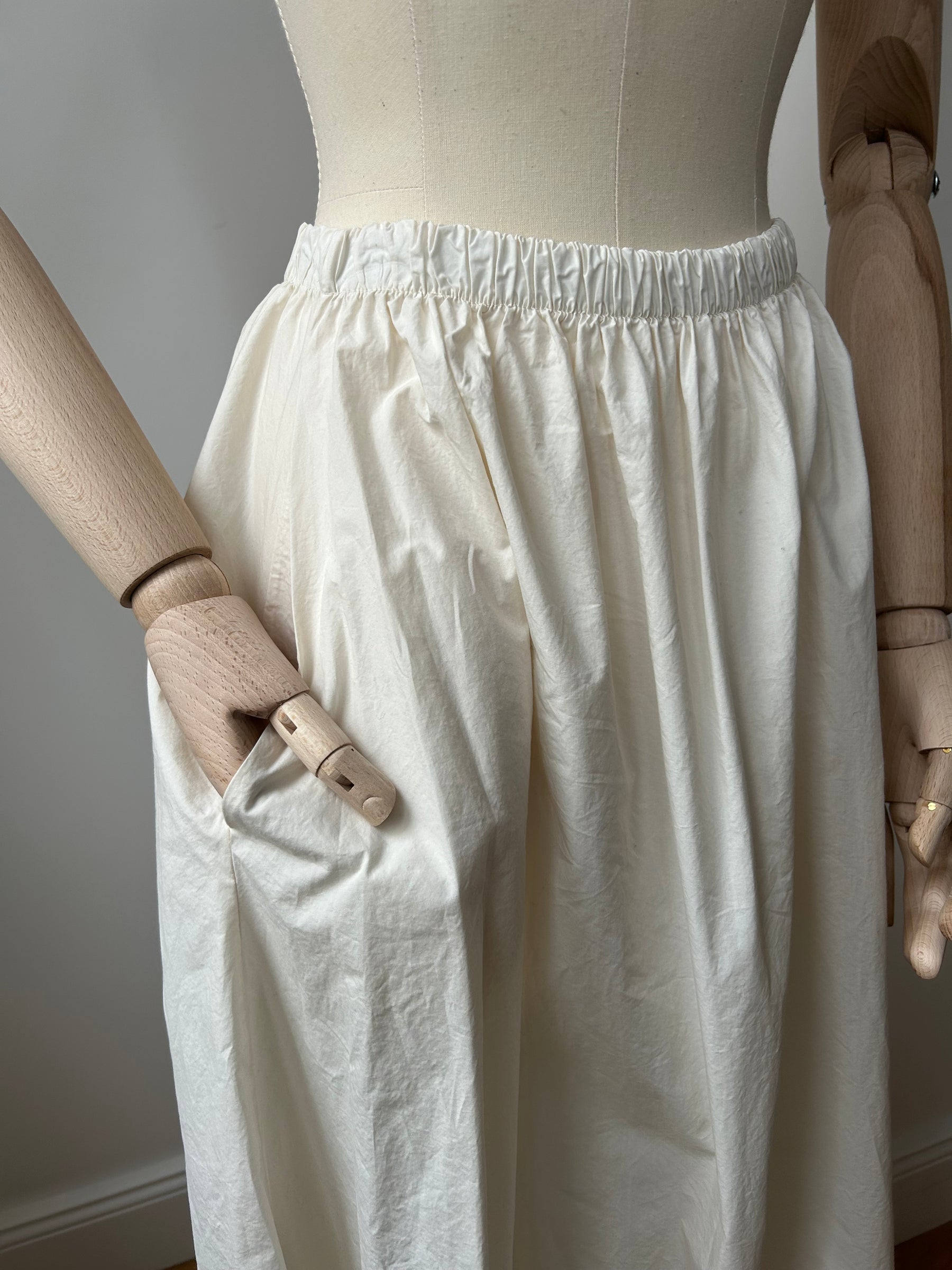 Baumwollrock mit Taschen - creme
