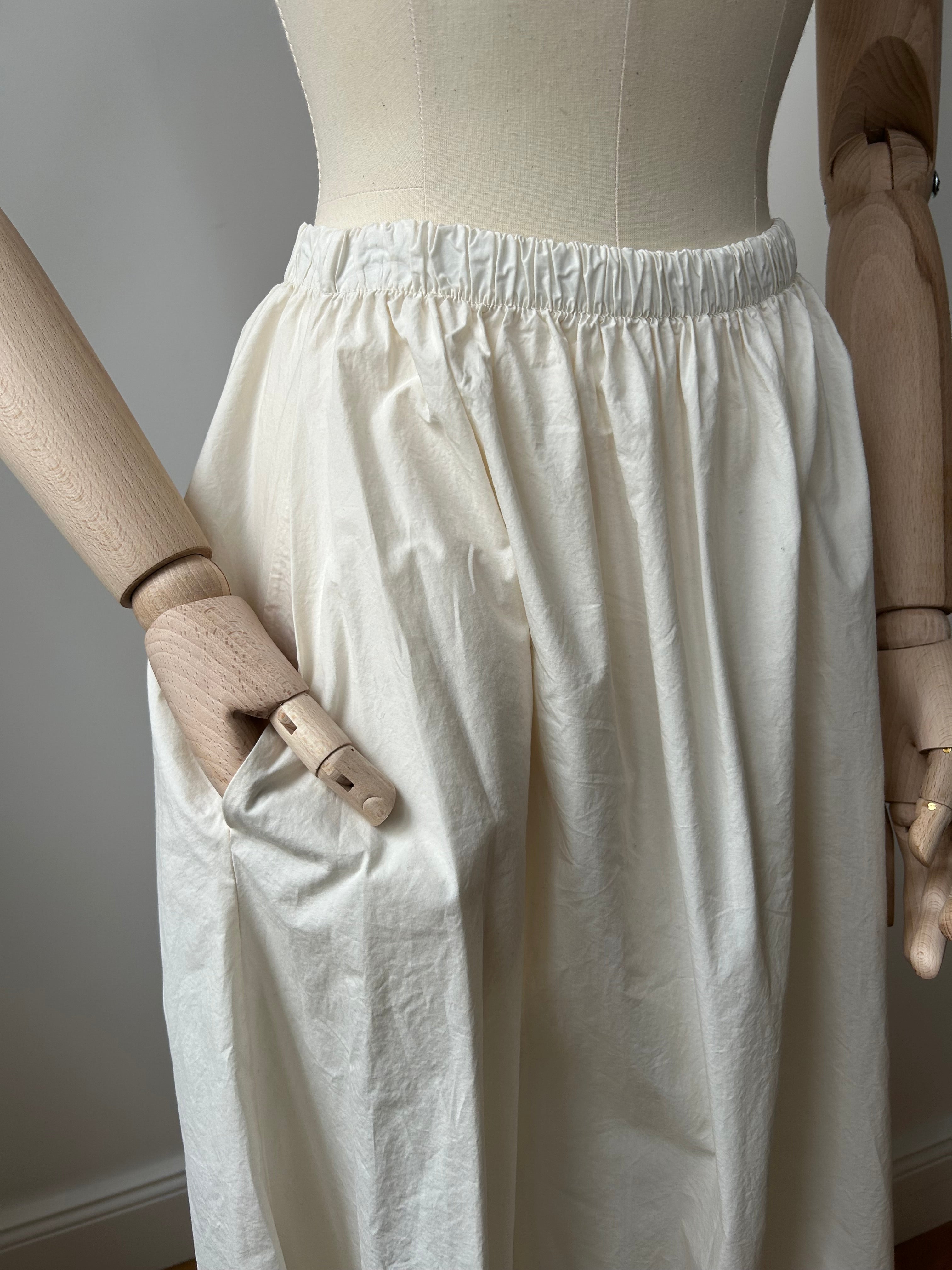 Baumwollrock mit Taschen - creme