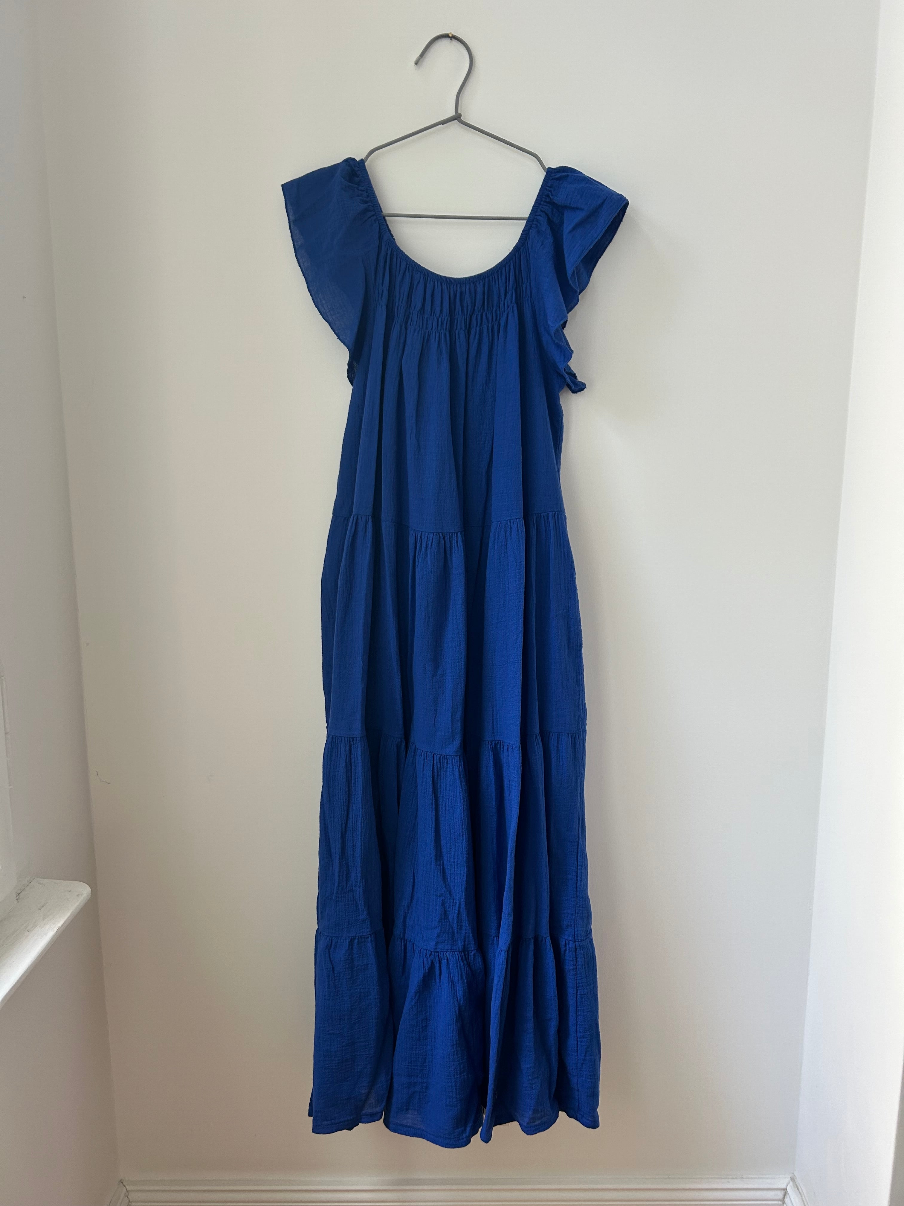 Sommerkleid aus Musselin - azurblau